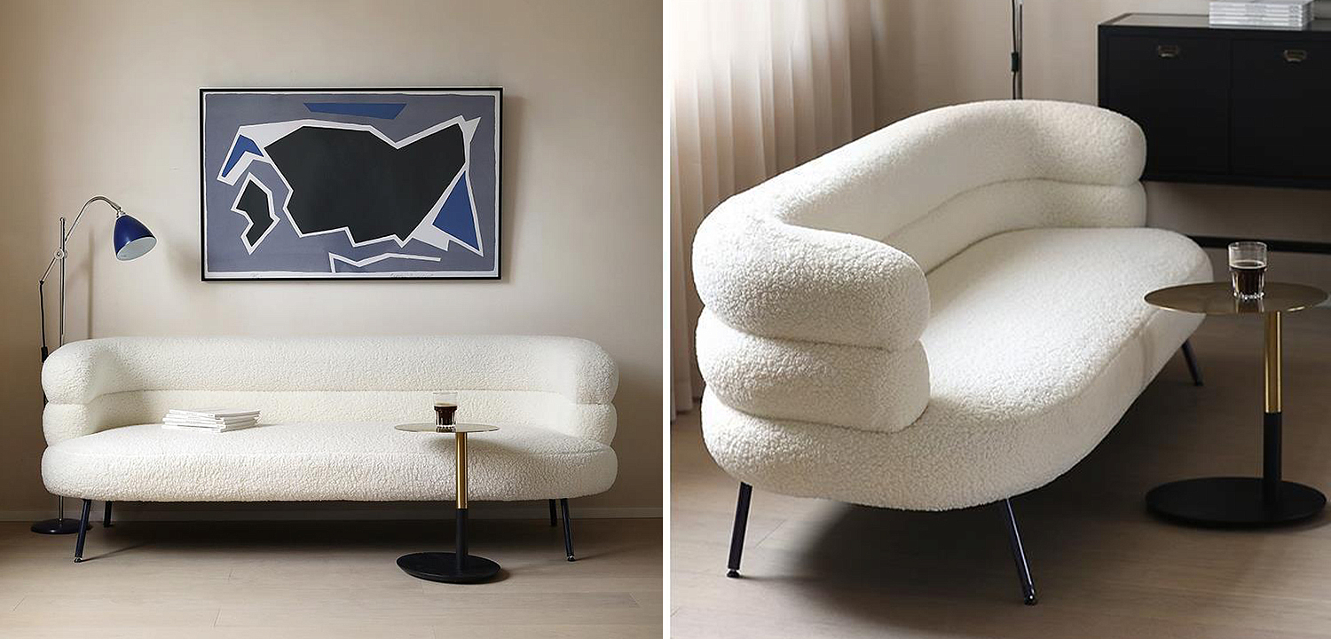 Диван Boyle White Boucle Sofa Диван Boyle White Boucle Sofa - Loft-Concept во Владивостоке
