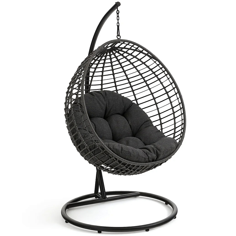 Подвесное уличное кресло Wallaker Hanging Chair Черный Подвесное уличное кресло Wallaker Hanging Chair Черный во Владивостоке | Loft Concept