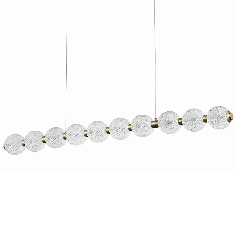 Подвесной линейный светодиодный светильник Crystal Globule Linear Hanging Lamp Прозрачный Бронза Подвесной линейный светодиодный светильник Crystal Globule Linear Hanging Lamp Прозрачный Бронза во Владивостоке | Loft Concept
