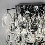 Бра с хрустальными подвесками в виде капель Antoine Crystal Drops Chrome Wall Lamp варинант исполнения - 2 | Loft Concept во Владивостоке