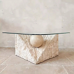 Дизайнерский журнальный стол в виде раковины с жемчужиной под прозрачной столешницей Fahin варинант исполнения - 2 | Loft Concept во Владивостоке