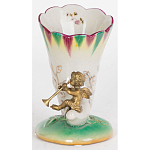 Ваза из фарфора с бронзовой фигуркой ангела Eden Garden porcelain and bronze варинант исполнения - 1 | Loft Concept во Владивостоке