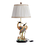 Настольная лампа с абажуром и основанием в виде двух цапель Porcelain Heron Lamp варинант исполнения - 1 | Loft Concept во Владивостоке