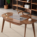 Стол рабочий округлой формы с ящиком  Working Moonnut Table варинант исполнения - 2 | Loft Concept во Владивостоке