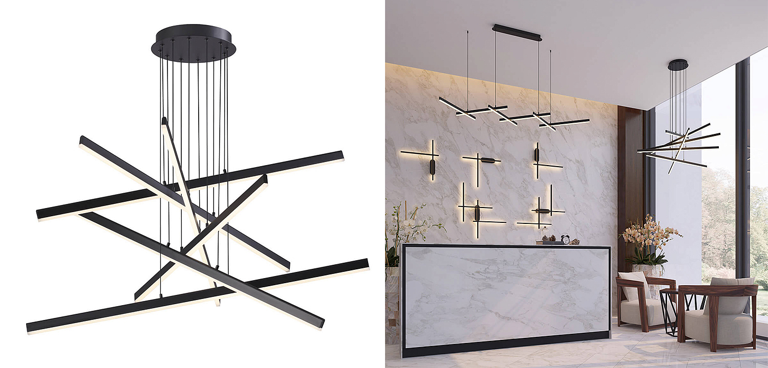 Люстра Rolf Six Black Lines Chandelier Люстра Rolf Six Black Lines Chandelier - Loft-Concept во Владивостоке