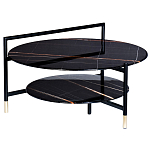 Стол журнальный круглый черный с полкой Inherence варинант исполнения - 1 | Loft Concept во Владивостоке