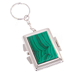 Зеркало брелок складное двухстороннее из натурального камня Малахит Stone Mirrors варинант исполнения - 1 | Loft Concept во Владивостоке