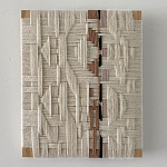 Текстильное панно ручной работы из хлопкового шнура wall panel line beige варинант исполнения - 1 | Loft Concept во Владивостоке