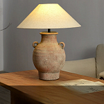 Настольная лампа керамическая с ручками и тканевым абажуром Eastern Tale варинант исполнения - 1 | Loft Concept во Владивостоке