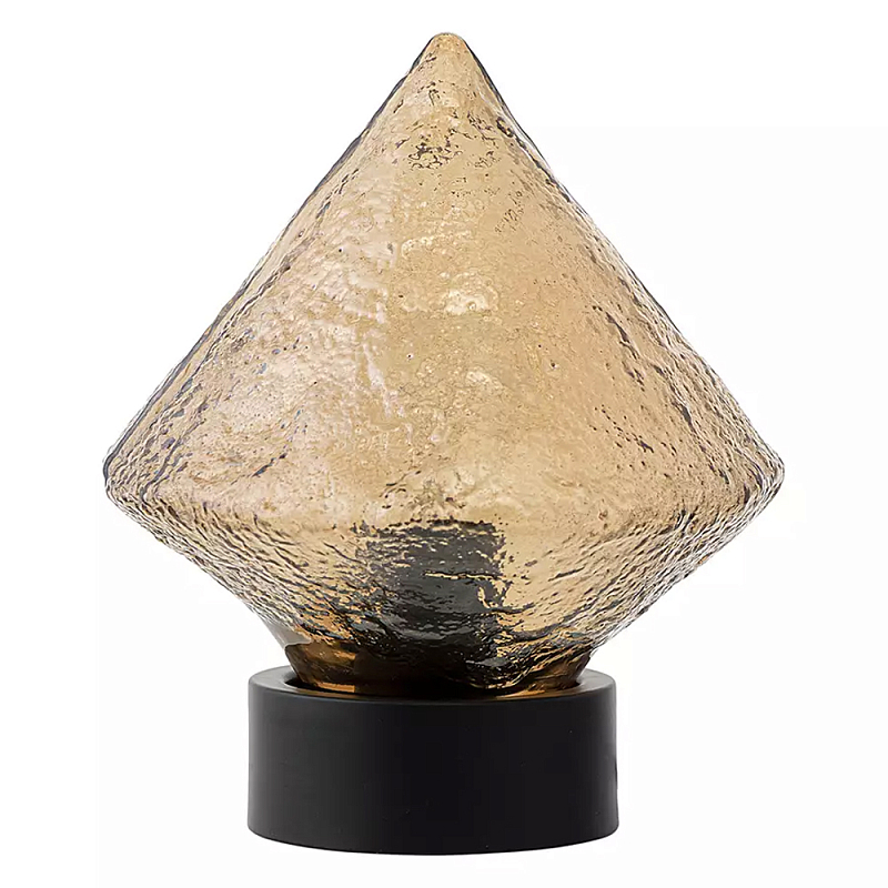 Настольный светильник с янтарным рельефным плафоном Lamp with Frozen Glass Effect Янтарный Черный Настольный светильник с янтарным рельефным плафоном Lamp with Frozen Glass Effect Янтарный Черный во Владивостоке | Loft Concept
