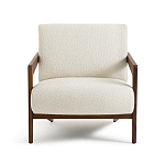 Кресло с обивкой из белого букле Armchair White Boucle варинант исполнения - 4 | Loft Concept во Владивостоке