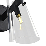 Бра конусообразной формы из прозрачного акрила и черной стали Glass Cylinder Black варинант исполнения - 4 | Loft Concept во Владивостоке