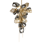 Люстра подвесная вытянутой формы с плафонами из стекла и металла с двумя вертикальными подвесками Gilded Mirage  варинант исполнения - 7 | Loft Concept во Владивостоке