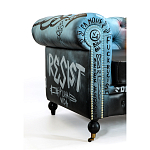 Диван в Лофт Честерфильд граффити из винтажной кожи GRAFFITI PARA Chesterfield варинант исполнения - 4 | Loft Concept во Владивостоке