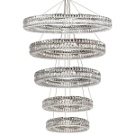 Многоярусная Люстра Elizabeth Хром Вертикальная композиция из пяти хрустальных светильников варинант исполнения - 1 | Loft Concept во Владивостоке