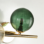 Бра с рифлёными шарообразными плафонами прозрачного и зелёного цвета Bolle Multi Color hanging lamp варинант исполнения - 4 | Loft Concept во Владивостоке