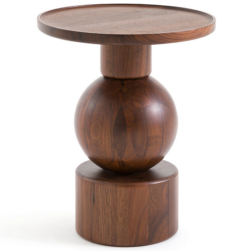 Приставной столик из массива Kobe Dark Wooden Side Table Орех Приставной столик из массива Kobe Dark Wooden Side Table Орех во Владивостоке | Loft Concept
