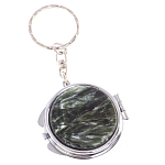 Зеркало брелок карманное двухстороннее из натурального камня Серафинит Stone Mirrors варинант исполнения - 5 | Loft Concept во Владивостоке