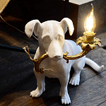 Настольная лампа в виде щенка Puppy White Table Lamp варинант исполнения - 5 | Loft Concept во Владивостоке