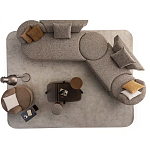 Угловой диван Calypso с поворотным механизмом и пуфом   варинант исполнения - 6 | Loft Concept во Владивостоке