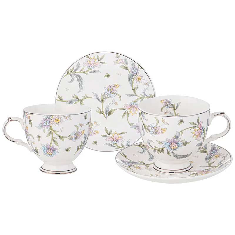 Чайный сервиз из фарфора на 2 персоны 4 предмета Tea Flower Set Мульти во Владивостоке | Loft Concept 