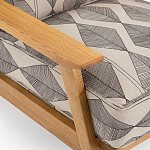 Кресло с каркасом из массива дуба Deniaud Oak Rhombus Beige Armchair варинант исполнения - 5 | Loft Concept во Владивостоке