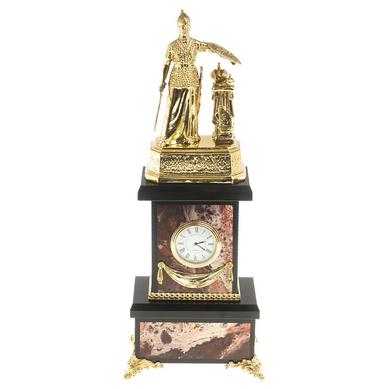 Часы настольные бронзовые из натурального камня Яшма Stone Clock Коричневый Бронза Черный Часы настольные бронзовые из натурального камня Яшма Stone Clock Коричневый Бронза Черный во Владивостоке | Loft Concept