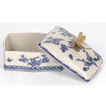 Фарфоровая шкатулка с бронзовой стрекозой Blue and White варинант исполнения - 6 | Loft Concept во Владивостоке