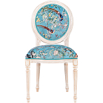 Стул из массива бука бирюзовый с изображением птиц и цветов Turquoise Beige Chinoiserie Birds Garden Chair варинант исполнения - 1 | Loft Concept во Владивостоке