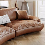 Диван кожаный с каркасом из массива дерева Medieval Furniture варинант исполнения - 6 | Loft Concept во Владивостоке