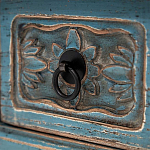 Деревянная ТВ-тумба в китайском стиле с 4-мя ящиками и резным декором голубая Luo Chinese TV Stand Blue варинант исполнения - 4 | Loft Concept во Владивостоке