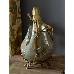 Чаша голубого цвета с оранментом и и бронзовыми фигурами леопардов Eden Garden варинант исполнения - 10 | Loft Concept во Владивостоке