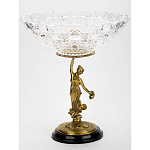Чаша стеклянная прозрачная на бронзовой подставке с фигуркой девушки Eden Garden варинант исполнения - 3 | Loft Concept во Владивостоке