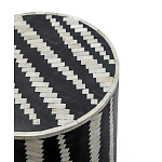 Приставной круглый столик с инкрустацией Black and White Geometry Stool варинант исполнения - 2 | Loft Concept во Владивостоке