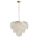 Люстра на цепи с прозрачными стеклянными подвесками в виде листьев Textured Glass Chandelier варинант исполнения - 2 | Loft Concept во Владивостоке