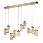 Подвесной светильник линейный с плафонами волнистой формы из фактурного стекла Big Wave варинант исполнения - 6 | Loft Concept во Владивостоке