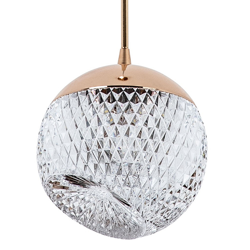 Подвесной светильник с плафоном в виде шара Moreau Sphere Hanging Lamp Глянцевое золото Прозрачный Подвесной светильник с плафоном в виде шара Moreau Sphere Hanging Lamp Глянцевое золото Прозрачный во Владивостоке | Loft Concept