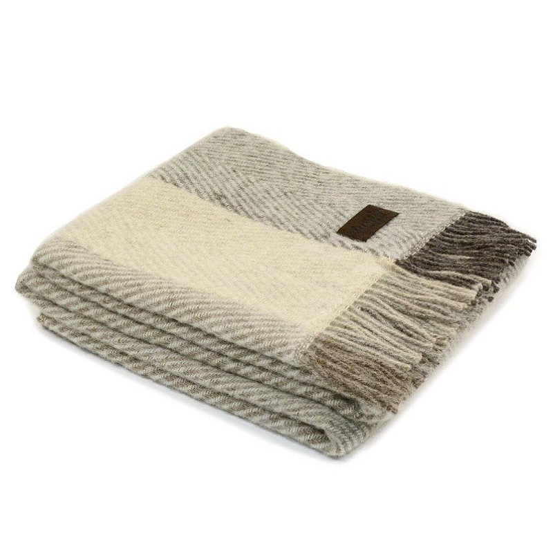 Плед VADSO SPINA 1001 Marzotto Бежево-серый во Владивостоке | Loft Concept 