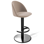 Барный стул вращающийся со спинкой Бежевый Велюр Vendramin Chair варинант исполнения - 1 | Loft Concept во Владивостоке