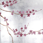 Обои ручная роспись Cherry Tree Special Colourway on Sterling Silver gilded paper варинант исполнения - 1 | Loft Concept во Владивостоке