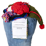 Подушка из джинсовой одежды и вязания Heart&Brain варинант исполнения - 3 | Loft Concept во Владивостоке