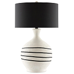 Настольная лампа фактурная с черными круговыми линиями на корпусе Recess варинант исполнения - 3 | Loft Concept во Владивостоке