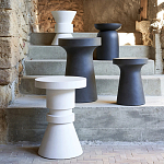 Приставной стол из искусственного камня Chess Black варинант исполнения - 3 | Loft Concept во Владивостоке