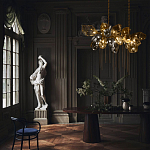 Люстра подвесная с 22-мя гранёными стеклянными плафонами с вертикальными подвесками Gilded Mirage  варинант исполнения - 9 | Loft Concept во Владивостоке