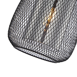 Подвесной светильник со стеклянным плафоном цилиндрической формы и металлической сеткой Metal Mesh Black варинант исполнения - 4 | Loft Concept во Владивостоке