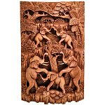 Панно из дерева пирамида из слонов Panel With Animals варинант исполнения - 1 | Loft Concept во Владивостоке