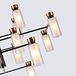 Люстра потолочная с 16-ю цилиндрическими плафонами из стекла и черным каркасом Noir Poise варинант исполнения - 2 | Loft Concept во Владивостоке