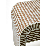 Тумбочка прикроватная с ящиком Tofino Stripes Bone Inlay Bedside Beige варинант исполнения - 4 | Loft Concept во Владивостоке