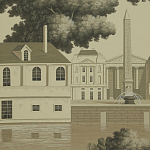 Обои ручная роспись Monuments of Paris Terre Foncée on scenic paper варинант исполнения - 3 | Loft Concept во Владивостоке