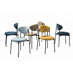 Стул металлический с мягкой спинкой и сиденьем из велюра Alfie Chair варинант исполнения - 8 | Loft Concept во Владивостоке